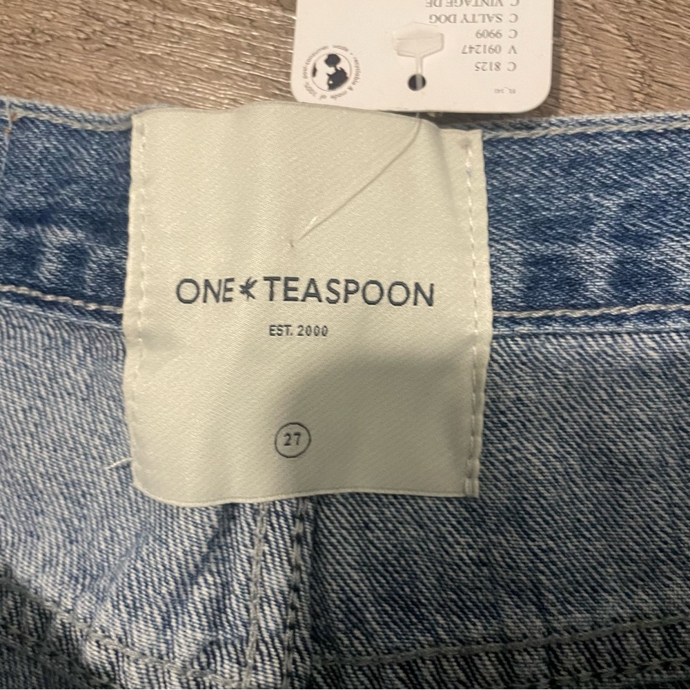NWT One Teaspoon Bandit Jean Denim Shorts in Salty Dog Wash - Picture 12 of 13